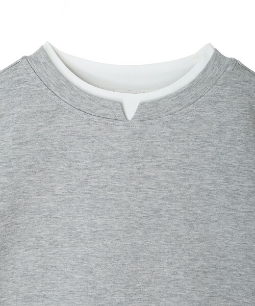 Petit Honfleur(プチオンフルール)の「レイヤード風スウェットプルオーバー(Tシャツ/カットソー・レディース・グレー/ネイビー・M/L)」の8枚目の写真