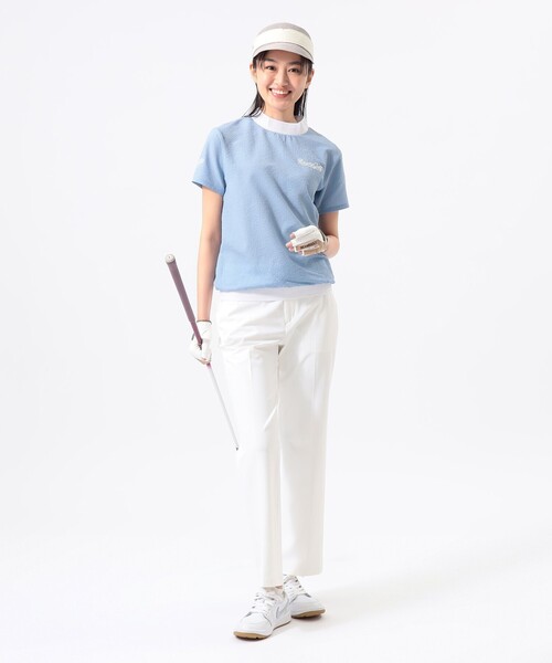 BEAMS GOLF(ビームスゴルフ)の「ORANGE LABEL / ドットエア(R) モックネック カットソー(吸水速乾)(スウェット・レディース・サックスブルー/その他/ネイビー・SMALL/MEDIUM/LARGE)」の12枚目の写真