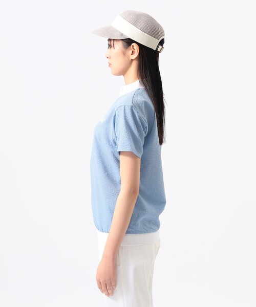 BEAMS GOLF(ビームスゴルフ)の「ORANGE LABEL / ドットエア(R) モックネック カットソー(吸水速乾)(スウェット・レディース・サックスブルー/その他/ネイビー・SMALL/MEDIUM/LARGE)」の14枚目の写真