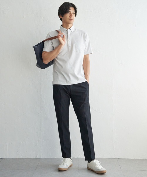 IKKA LOUNGE(イッカラウンジ)の「【MonoMax × 小泉孝太郎】アーバンDRY冷感スイスボタンダウンポロシャツ「小泉孝太郎さん着用モデル」(ポロシャツ・メンズ・ダークネイビー/ネイビー/チャコール/グリーン/ホワイト/ライトブルー・L/M/XL/S)」の14枚目の写真