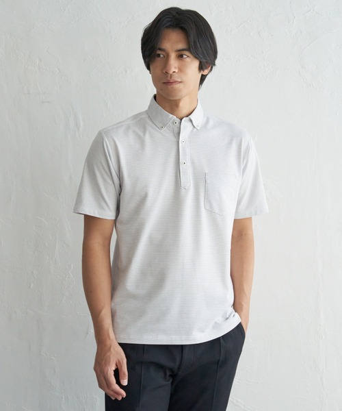 IKKA LOUNGE(イッカラウンジ)の「【MonoMax × 小泉孝太郎】アーバンDRY冷感スイスボタンダウンポロシャツ「小泉孝太郎さん着用モデル」(ポロシャツ・メンズ・ダークネイビー/ネイビー/チャコール/グリーン/ホワイト/ライトブルー・L/M/XL/S)」の7枚目の写真