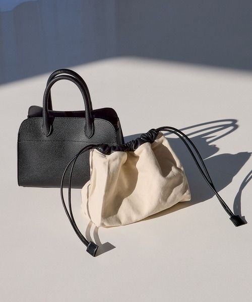 Andemiu（アンデミュウ）の「スクエアキンチャクバッグ656629（トートバッグ・レディース・ブラック/ブラウン/ホワイト・FREE）」の2枚目の写真