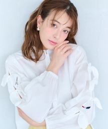 リボンスリットブラウス