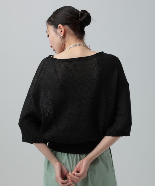 LEPSIM（レプシィム）の「7ゲージペーパーヤーンプルオーバーSS　639474（ニット/セーター・レディース・ベージュ/レッド/ブラック/アイボリー・FREE）」の13枚目の写真