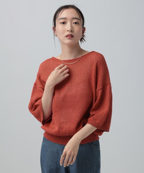 LEPSIM（レプシィム）の「7ゲージペーパーヤーンプルオーバーSS　639474（ニット/セーター・レディース・ベージュ/レッド/ブラック/アイボリー・FREE）」の17枚目の写真