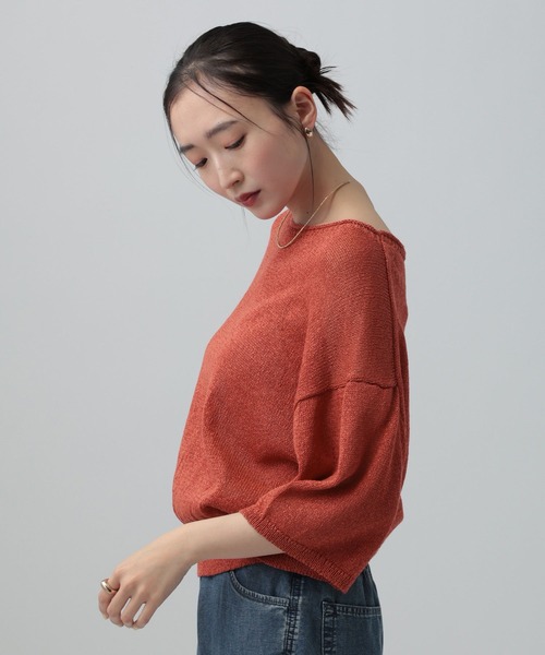 LEPSIM（レプシィム）の「7ゲージペーパーヤーンプルオーバーSS　639474（ニット/セーター・レディース・ベージュ/レッド/ブラック/アイボリー・FREE）」の19枚目の写真