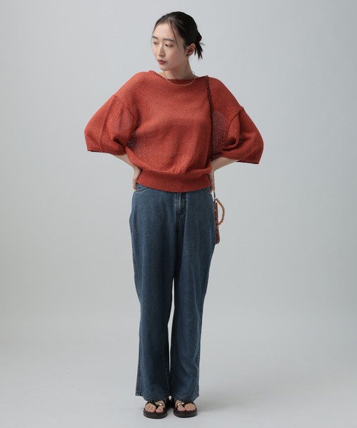 LEPSIM（レプシィム）の「7ゲージペーパーヤーンプルオーバーSS　639474（ニット/セーター・レディース・ベージュ/レッド/ブラック/アイボリー・FREE）」の20枚目の写真