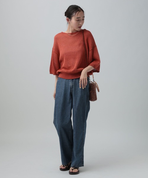 LEPSIM（レプシィム）の「7ゲージペーパーヤーンプルオーバーSS　639474（ニット/セーター・レディース・ベージュ/レッド/ブラック/アイボリー・FREE）」の21枚目の写真