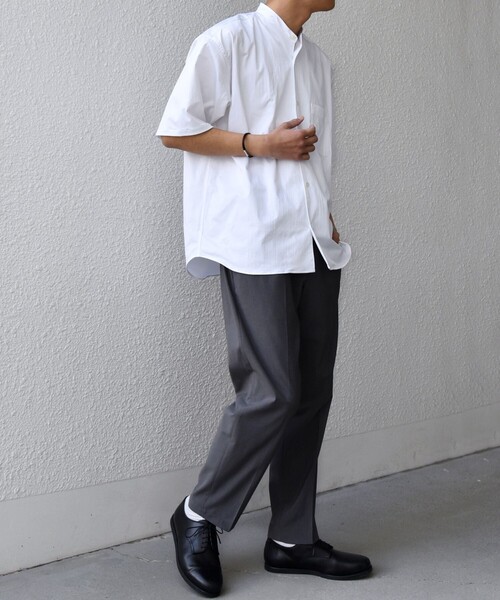 SHIPS any(シップス エニィ)の「SHIPS any:〈ストレッチ〉Primeflex(R) JAPAN MADE バンドカラー ポケット 半袖 シャツ◇(シャツ/ブラウス・メンズ・ホワイト/ブルー/チャコールグレー・LARGE/MEDIUM)」の5枚目の写真