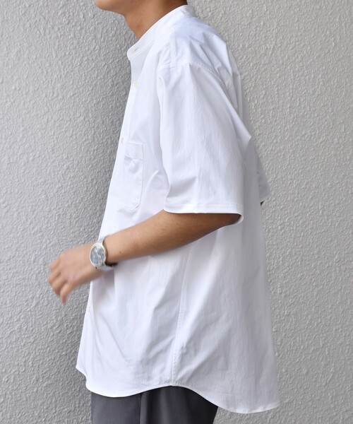 SHIPS any(シップス エニィ)の「SHIPS any:〈ストレッチ〉Primeflex(R) JAPAN MADE バンドカラー ポケット 半袖 シャツ◇(シャツ/ブラウス・メンズ・ホワイト/ブルー/チャコールグレー・LARGE/MEDIUM)」の7枚目の写真