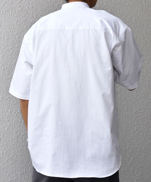 SHIPS any(シップス エニィ)の「SHIPS any:〈ストレッチ〉Primeflex(R) JAPAN MADE バンドカラー ポケット 半袖 シャツ◇(シャツ/ブラウス・メンズ・ホワイト/ブルー/チャコールグレー・LARGE/MEDIUM)」の8枚目の写真