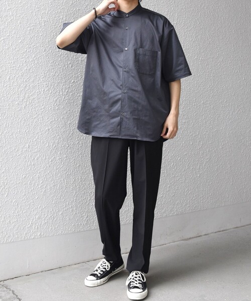 SHIPS any(シップス エニィ)の「SHIPS any:〈ストレッチ〉Primeflex(R) JAPAN MADE バンドカラー ポケット 半袖 シャツ◇(シャツ/ブラウス・メンズ・ホワイト/ブルー/チャコールグレー・LARGE/MEDIUM)」の10枚目の写真