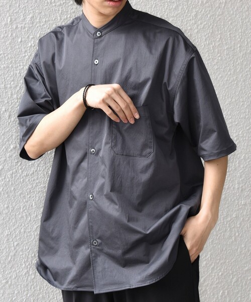 SHIPS any(シップス エニィ)の「SHIPS any:〈ストレッチ〉Primeflex(R) JAPAN MADE バンドカラー ポケット 半袖 シャツ◇(シャツ/ブラウス・メンズ・ホワイト/ブルー/チャコールグレー・LARGE/MEDIUM)」の13枚目の写真