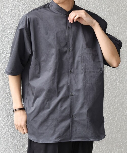 SHIPS any(シップス エニィ)の「SHIPS any:〈ストレッチ〉Primeflex(R) JAPAN MADE バンドカラー ポケット 半袖 シャツ◇(シャツ/ブラウス・メンズ・ホワイト/ブルー/チャコールグレー・LARGE/MEDIUM)」の14枚目の写真