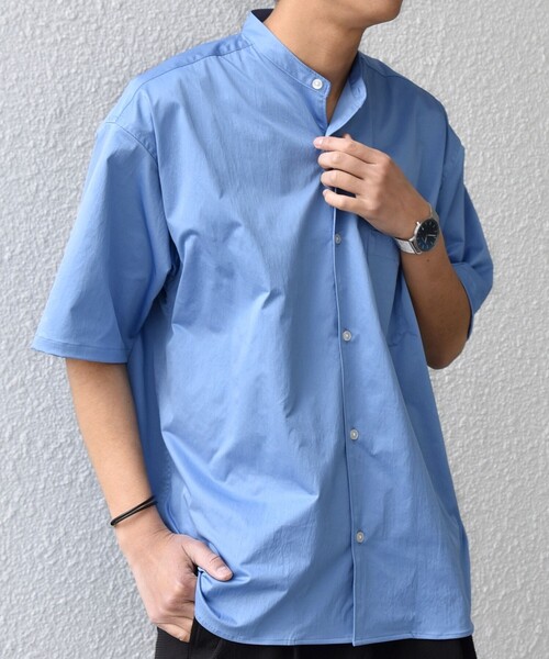SHIPS any(シップス エニィ)の「SHIPS any:〈ストレッチ〉Primeflex(R) JAPAN MADE バンドカラー ポケット 半袖 シャツ◇(シャツ/ブラウス・メンズ・ホワイト/ブルー/チャコールグレー・LARGE/MEDIUM)」の20枚目の写真