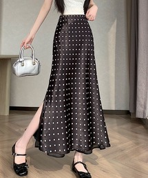 Diosfront | レイヤード風サテンドット柄マーメイドスカート(スカート)