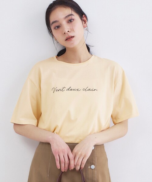OPAQUE.CLIP（オペークドットクリップ）の「ロゴプリントアソートTシャツ【洗濯機OK】（Tシャツ/カットソー・レディース・ホワイト系1/ホワイト/ナチュラル/チャコールグレー・42/40/38）」の4枚目の写真