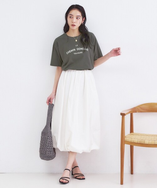 OPAQUE.CLIP（オペークドットクリップ）の「ロゴプリントアソートTシャツ【洗濯機OK】（Tシャツ/カットソー・レディース・ホワイト系1/ホワイト/ナチュラル/チャコールグレー・42/40/38）」の10枚目の写真