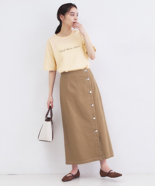 OPAQUE.CLIP（オペークドットクリップ）の「ロゴプリントアソートTシャツ【洗濯機OK】（Tシャツ/カットソー・レディース・ホワイト系1/ホワイト/ナチュラル/チャコールグレー・42/40/38）」の14枚目の写真