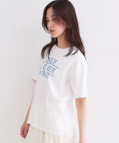 OPAQUE.CLIP（オペークドットクリップ）の「ロゴプリントアソートTシャツ【洗濯機OK】（Tシャツ/カットソー・レディース・ホワイト系1/ホワイト/ナチュラル/チャコールグレー・42/40/38）」の17枚目の写真