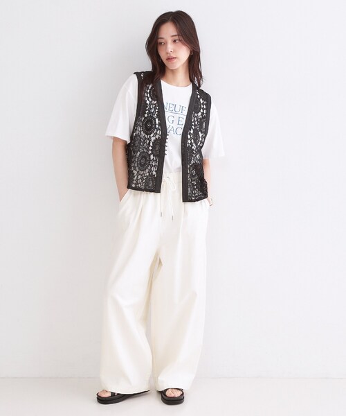 OPAQUE.CLIP（オペークドットクリップ）の「ロゴプリントアソートTシャツ【洗濯機OK】（Tシャツ/カットソー・レディース・ホワイト系1/ホワイト/ナチュラル/チャコールグレー・42/40/38）」の18枚目の写真