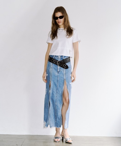 JOSE MOON(ジョゼムーン)の「ZIP DENIM SKIRT/ジップデニムスカート(スカート・レディース・ブラック/ブルー・38/36)」の8枚目の写真