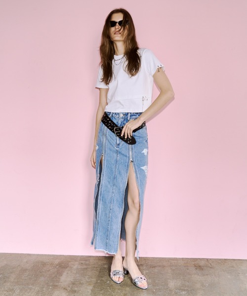 JOSE MOON(ジョゼムーン)の「ZIP DENIM SKIRT/ジップデニムスカート(スカート・レディース・ブラック/ブルー・38/36)」の14枚目の写真