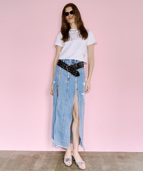 JOSE MOON(ジョゼムーン)の「ZIP DENIM SKIRT/ジップデニムスカート(スカート・レディース・ブラック/ブルー・38/36)」の13枚目の写真