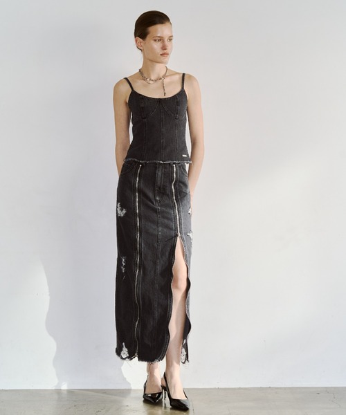 JOSE MOON(ジョゼムーン)の「ZIP DENIM SKIRT/ジップデニムスカート(スカート・レディース・ブラック/ブルー・38/36)」の20枚目の写真
