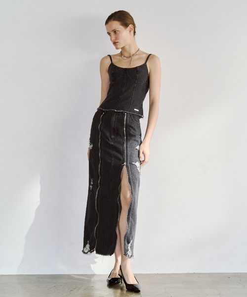 JOSE MOON(ジョゼムーン)の「ZIP DENIM SKIRT/ジップデニムスカート(スカート・レディース・ブラック/ブルー・38/36)」の22枚目の写真