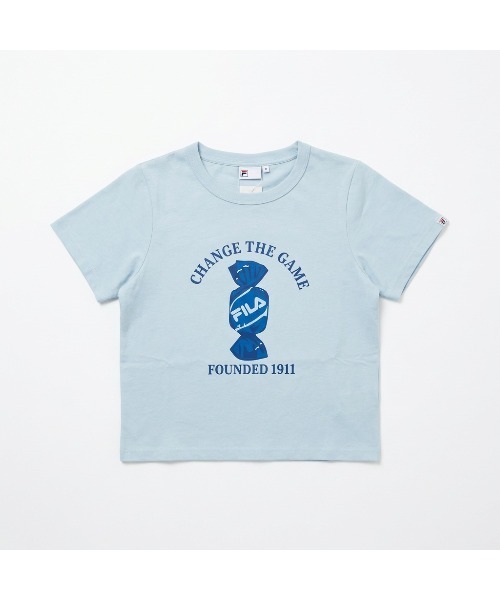 FILA(フィラ)の「S/S T-SHIRTS / グラフィックベイビーTシャツ(Tシャツ/カットソー・レディース・ホワイト/サックスブルー/ブラック・XL/L/M)」の9枚目の写真