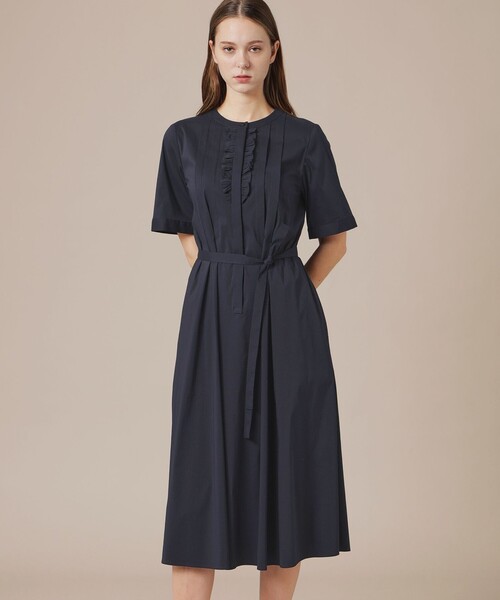 MACKINTOSH LONDON(マッキントッシュ ロンドン)の「コットンナイロンストレッチワンピース(ワンピース・レディース・ネイビー/ベージュ系その他5/ダークネイビー・40/38)」の3枚目の写真