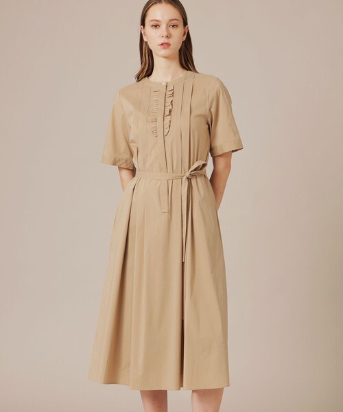 MACKINTOSH LONDON（マッキントッシュ ロンドン）の「【eclat5月号掲載】コットンナイロンストレッチワンピース（ワンピース・レディース・ネイビー/ベージュ系その他5・40/38）」の2枚目の写真