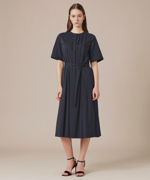MACKINTOSH LONDON（マッキントッシュ ロンドン）の「【eclat5月号掲載】コットンナイロンストレッチワンピース（ワンピース・レディース・ネイビー/ベージュ系その他5・40/38）」の3枚目の写真