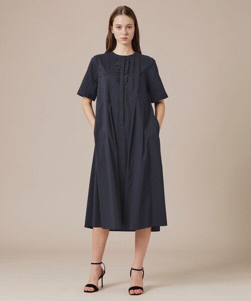 MACKINTOSH LONDON（マッキントッシュ ロンドン）の「【eclat5月号掲載】コットンナイロンストレッチワンピース（ワンピース・レディース・ネイビー/ベージュ系その他5・40/38）」の4枚目の写真