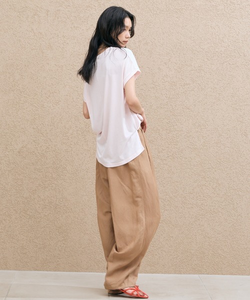 Doux archives(ドゥアルシーヴ)の「【吸水速乾】フレンチスリーブTee(Tシャツ/カットソー・レディース・ピンク/オフホワイト/チャコールグレー・FREE)」の11枚目の写真