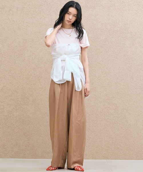 Doux archives(ドゥアルシーヴ)の「【吸水速乾】フレンチスリーブTee(Tシャツ/カットソー・レディース・ピンク/オフホワイト/チャコールグレー・FREE)」の17枚目の写真