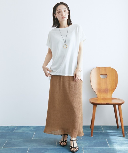 Doux archives(ドゥアルシーヴ)の「【吸水速乾】フレンチスリーブTee(Tシャツ/カットソー・レディース・ピンク/オフホワイト/チャコールグレー・FREE)」の22枚目の写真