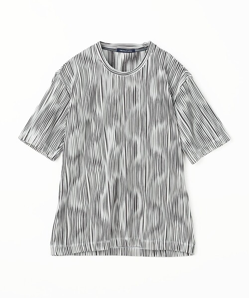 NICOLE selection(ニコルセレクション)の「ウェーブタックジャカードクルーネックカットソー(Tシャツ/カットソー・メンズ・ネイビー/ブラック/ホワイト/グレー/ブルー・M/L/XL)」の18枚目の写真