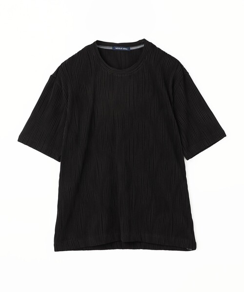 NICOLE selection(ニコルセレクション)の「ウェーブタックジャカードクルーネックカットソー(Tシャツ/カットソー・メンズ・ネイビー/ブラック/ホワイト/グレー/ブルー・M/L/XL)」の19枚目の写真