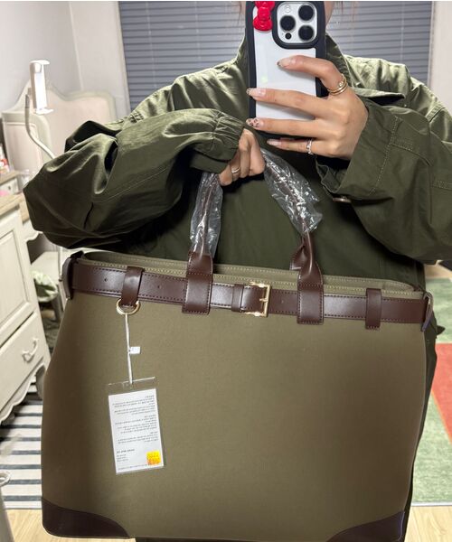 NONOVERSTIC(ノンオーバースティック)の「Khaki Field Bag (XL)(トートバッグ・レディース・その他・FREE)」の5枚目の写真