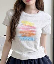 マルチカラー ペイント ロゴ グラフィック Tシャツ