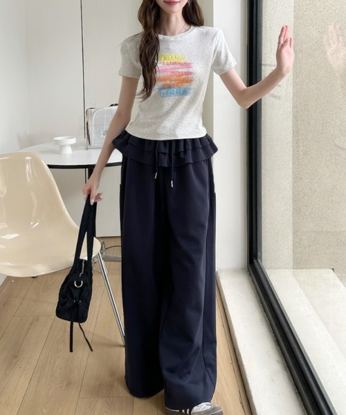 Ada.(エイダ)の「マルチカラー ペイント ロゴ グラフィック Tシャツ(Tシャツ/カットソー・レディース・ホワイト/ネイビー/グレー/ライトブルー・FREE)」の10枚目の写真