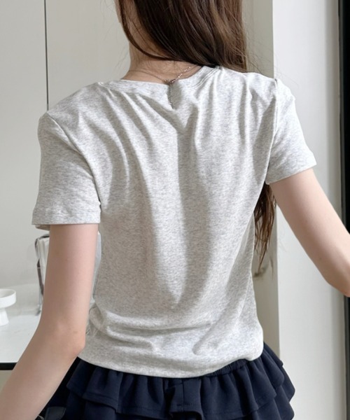 Ada.(エイダ)の「マルチカラー ペイント ロゴ グラフィック Tシャツ(Tシャツ/カットソー・レディース・ホワイト/ネイビー/グレー/ライトブルー・FREE)」の15枚目の写真