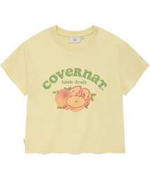 ウィメンズクロップフルーツTシャツライトイエロー