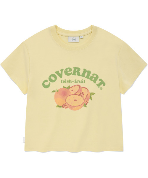 COVERNAT WOMAN(カバーナットウーマン)の「ウィメンズクロップフルーツTシャツライトイエロー(Tシャツ/カットソー・レディース・その他・WS)」の1枚目の写真