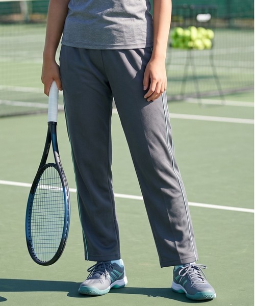K-SWISS(ケースイス)の「【K-SWISS/ケースイス】ブリスターレングスパンツ股下62cm/ジャージ ロングパンツ サイドライン ストレート ウエストゴム イージー スポーツ 春夏秋(その他パンツ・レディース・チャコールグレー/ブラック/ネイビー・X-LARGE/LARGE/MEDIUM)」の3枚目の写真
