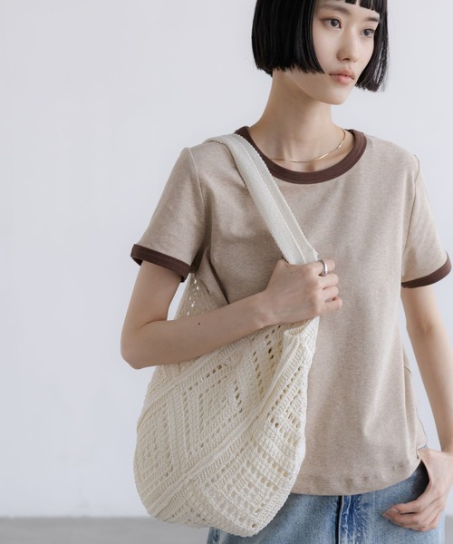 LOWRYS FARM(ローリーズファーム)の「ニットトートBAG 708367(トートバッグ・レディース・レッド/アイボリー・FREE)」の2枚目の写真