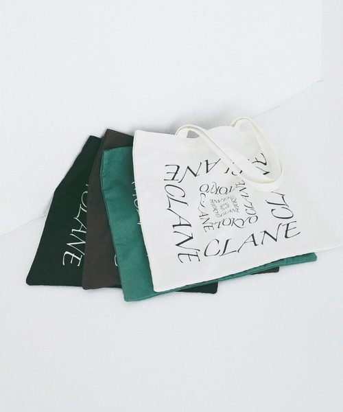 CLANE(クラネ)の「GRAPHIC TOTE BAG(トートバッグ・レディース・グリーン/ブラウン/アイボリー/ブラック・F)」の2枚目の写真