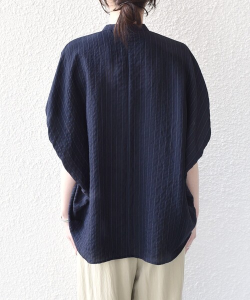 SHIPS Colors(シップス カラーズ)の「SHIPS Colors:〈手洗い可能〉ナイロンレーヨン ストライプ シャツ◇(シャツ/ブラウス・レディース・ナチュラル/ブラウン/ブラック・ONE SIZE)」の14枚目の写真